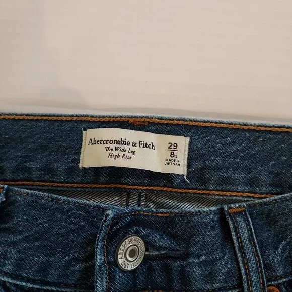 Abercrombie & Fitch The Wide Leg High Rise Jeans Size 29/8 Short NWOT - Picture 13 of 13